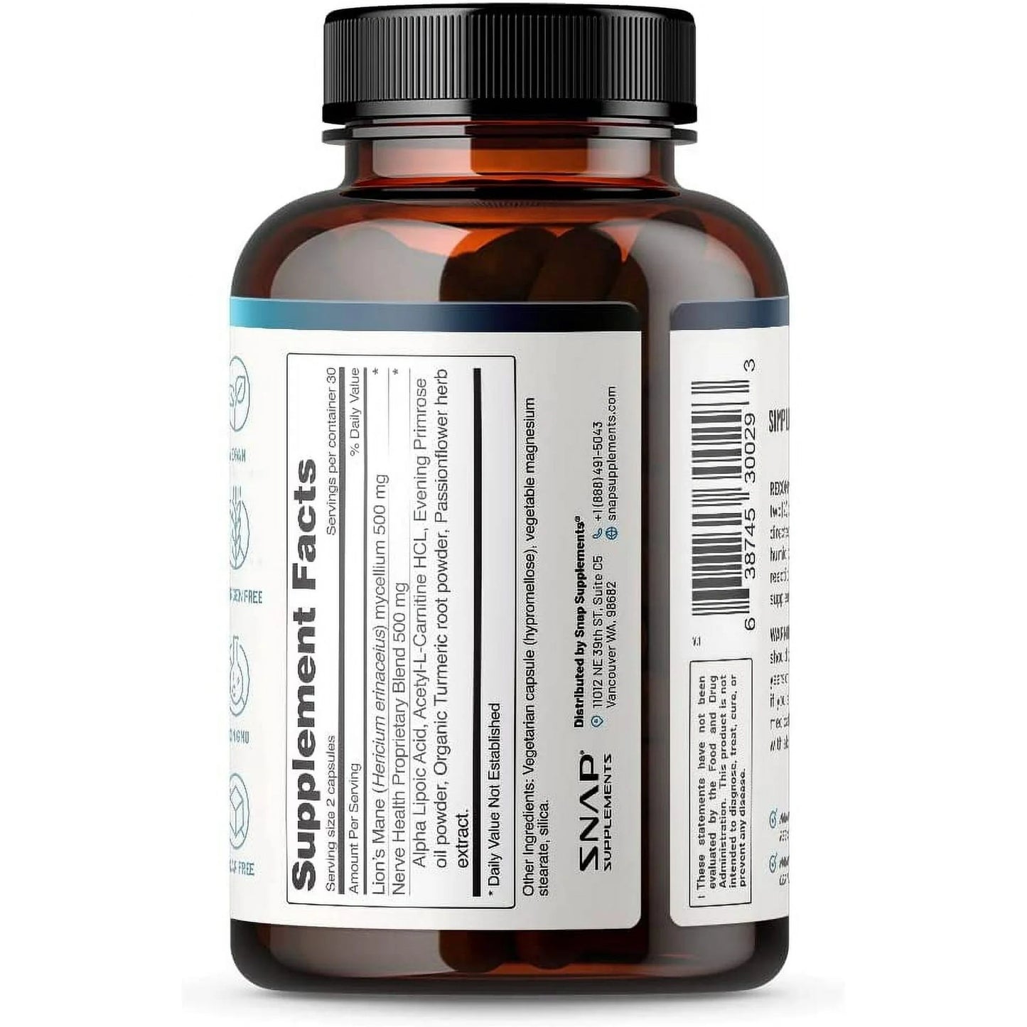 Nerve Health with Lion'S Mane, Antioxidant, Neuro Transmitter Support Clarity, 60 Capsules
